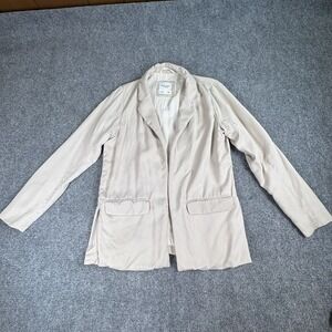 Abercrombie & Fitch Blazer Jacket Women M Beige Open Preppy Office Minimalist‎